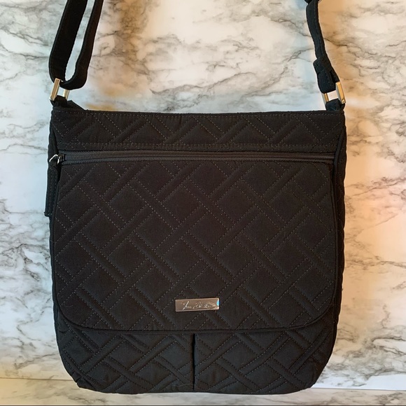 Vera Bradley Handbags - Vera Bradley Black Shoulder bag, Moon Bloom interior